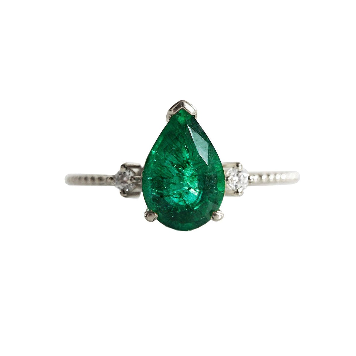 14K Royalty Emerald Pear Ring