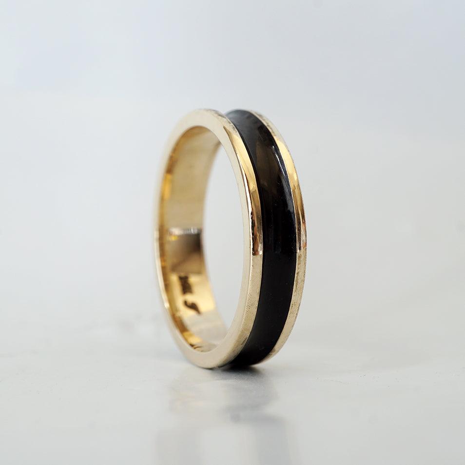 Enamel Ring Band in 14K Gold, 4.8mm