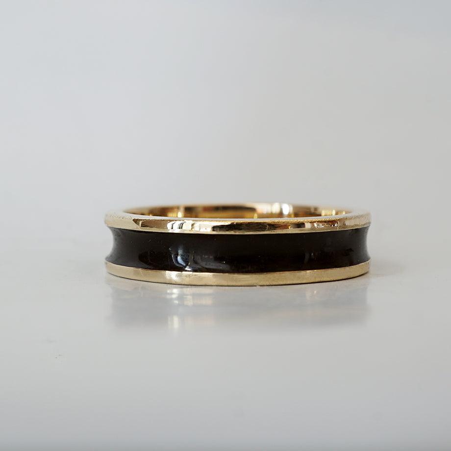 Enamel Ring Band in 14K Gold, 4.8mm - Tippy Taste Jewelry
