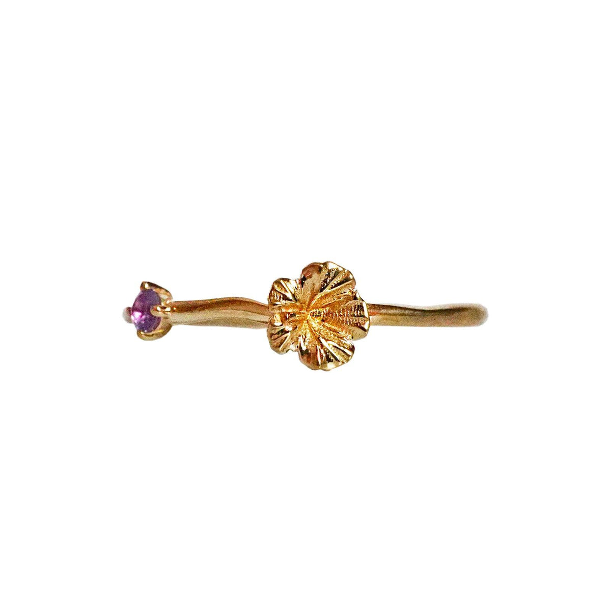 14K February Violet Birth Flower Ring - Tippy Taste Jewelry