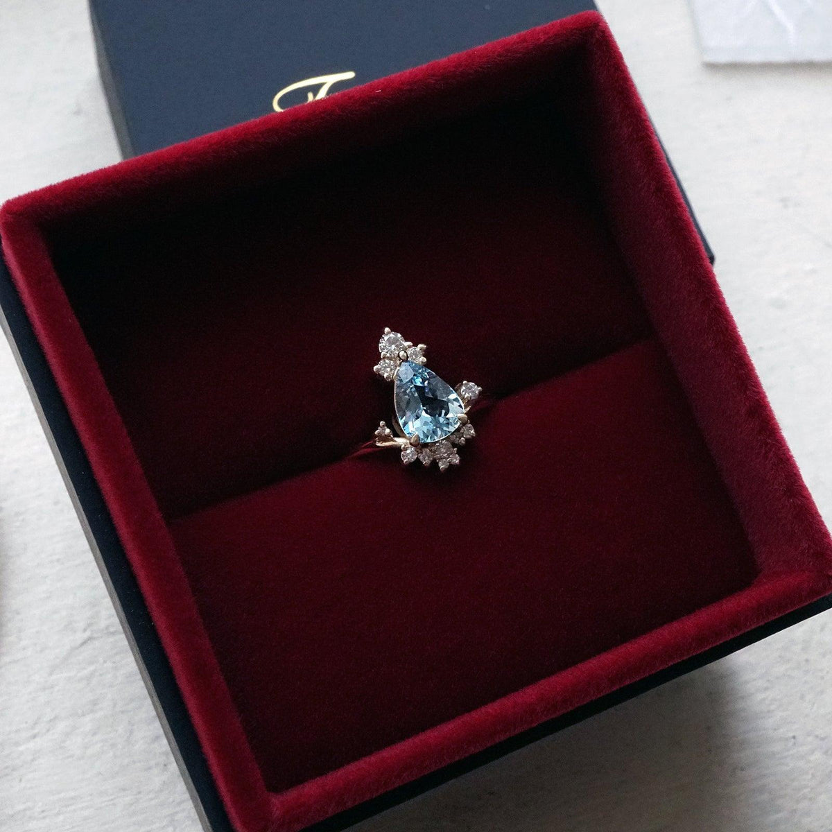 Freya Aquamarine Diamond Ring in 14K and 18K Gold - Tippy Taste Jewelry
