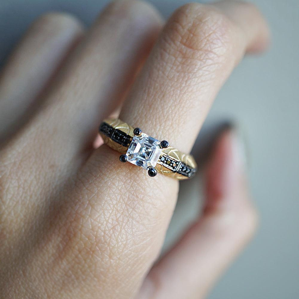 One Of A Kind: Gothic Flawless Asscher Diamond Ring
