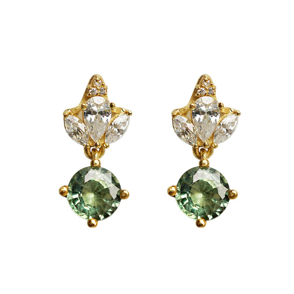 14K Green Sapphire Venice Earrings