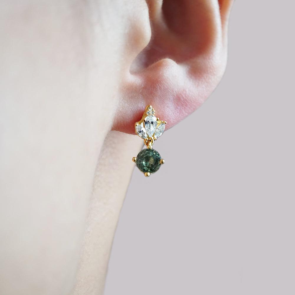 14K Green Sapphire Venice Earrings