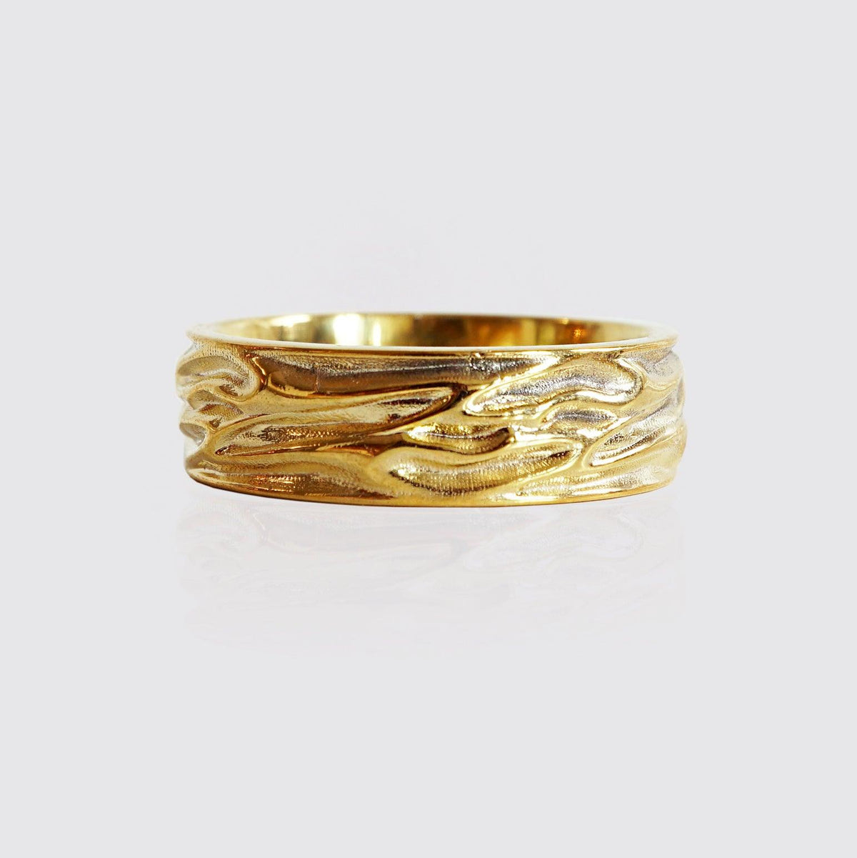 Liquid Ring Band in Sterling Silver and 14K Gold, 7mm - Tippy Taste Jewelry