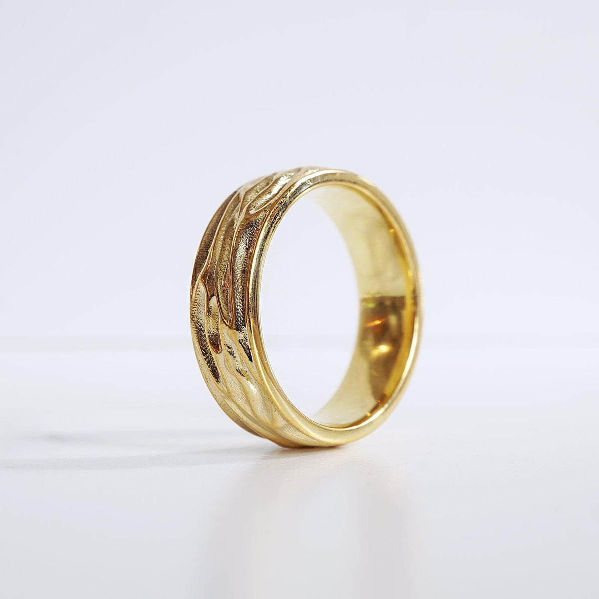 Liquid Ring Band in Sterling Silver and 14K Gold, 7mm - Tippy Taste Jewelry