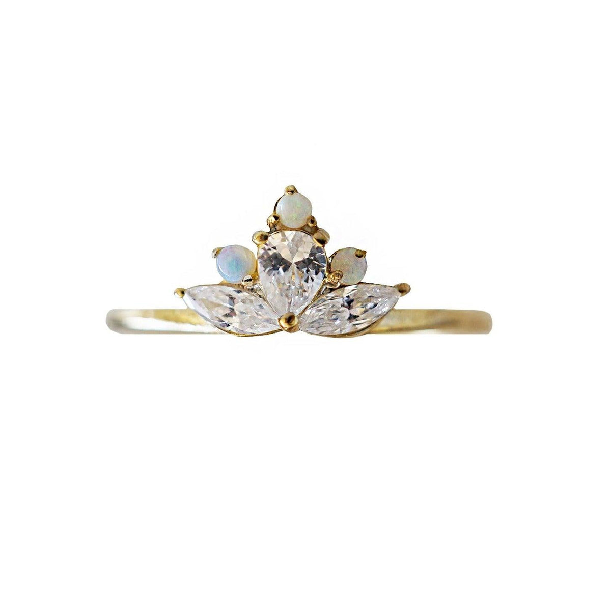 opal pear and marquise ring