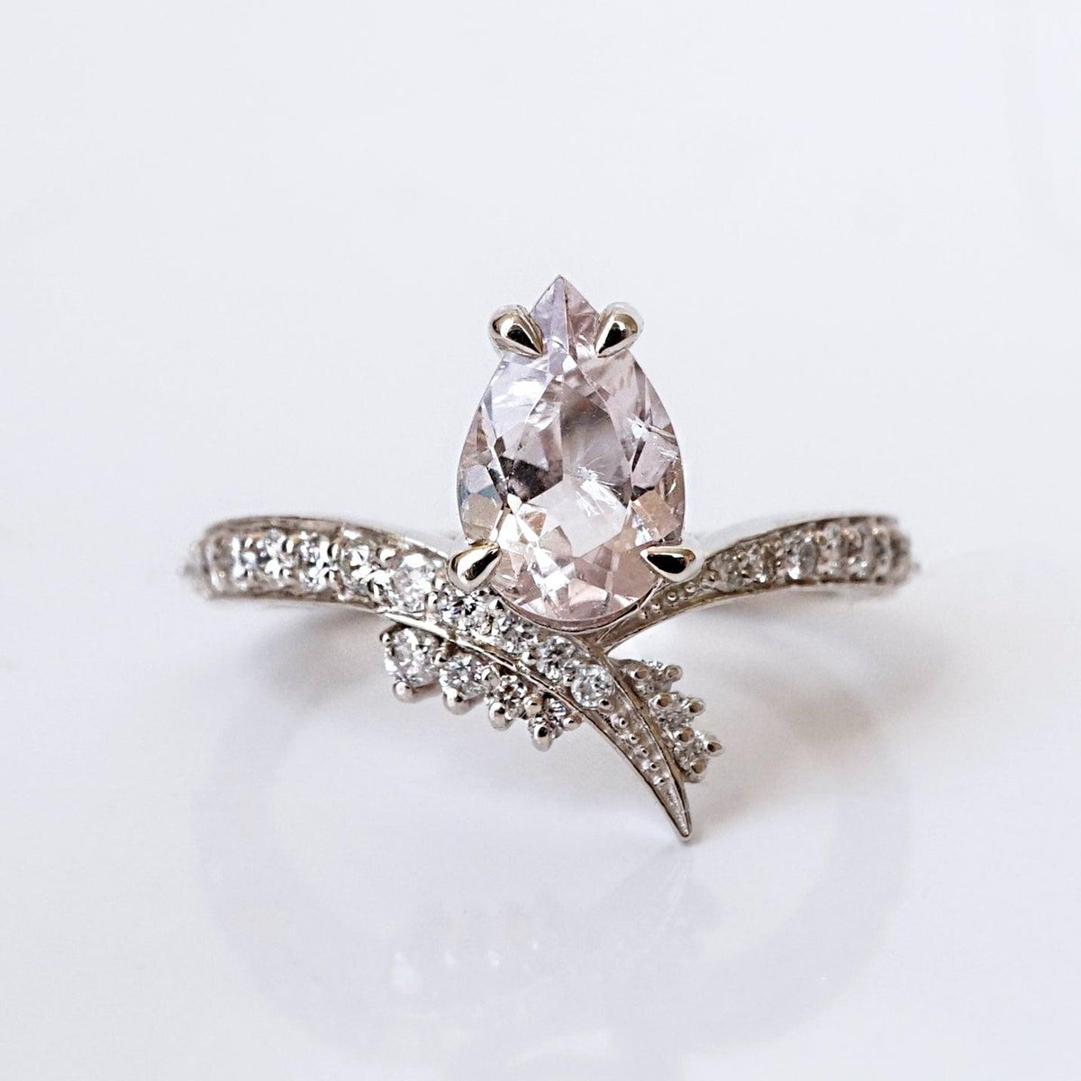 Manhattan Morganite Diamond Ring in 14K and 18K Gold - Tippy Taste Jewelry