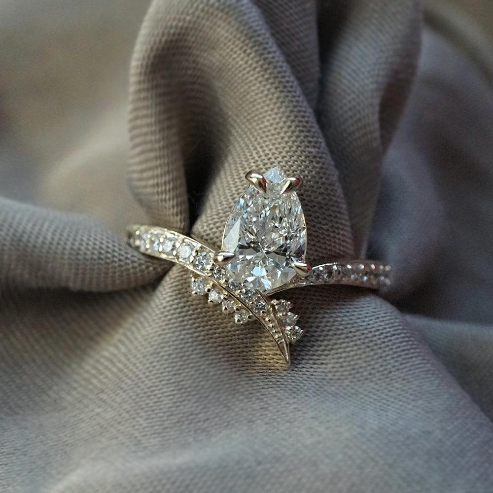 Manhattan Diamond Pear Ring, 1.2ct - Tippy Taste Jewelry
