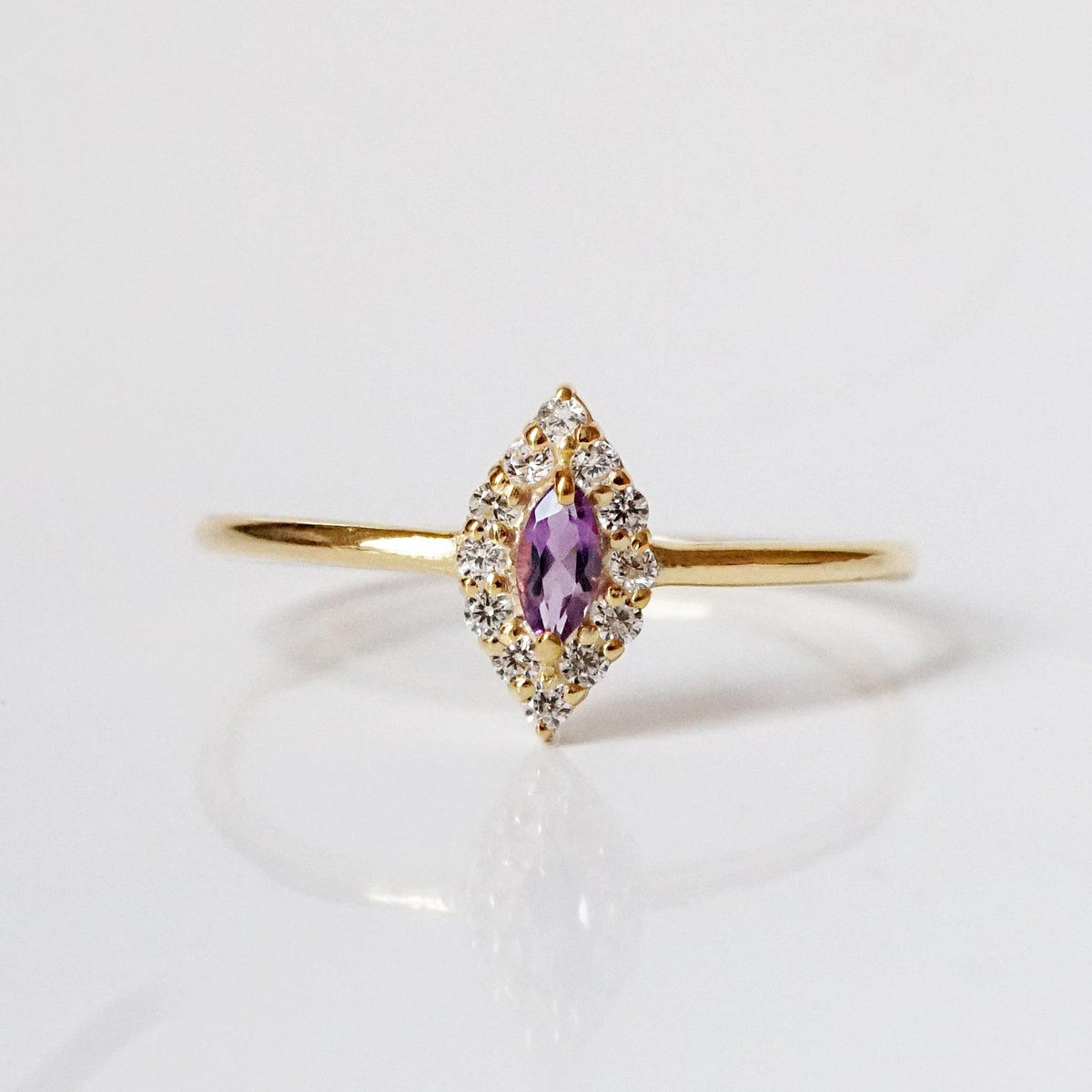 14K Marquise Amethyst Lavender Ring - Tippy Taste Jewelry