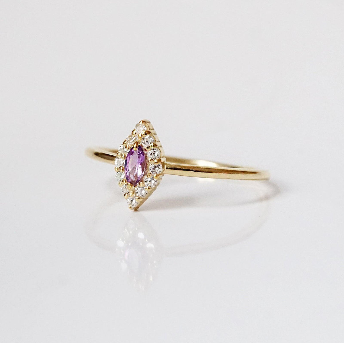 14K Marquise Amethyst Lavender Ring - Tippy Taste Jewelry