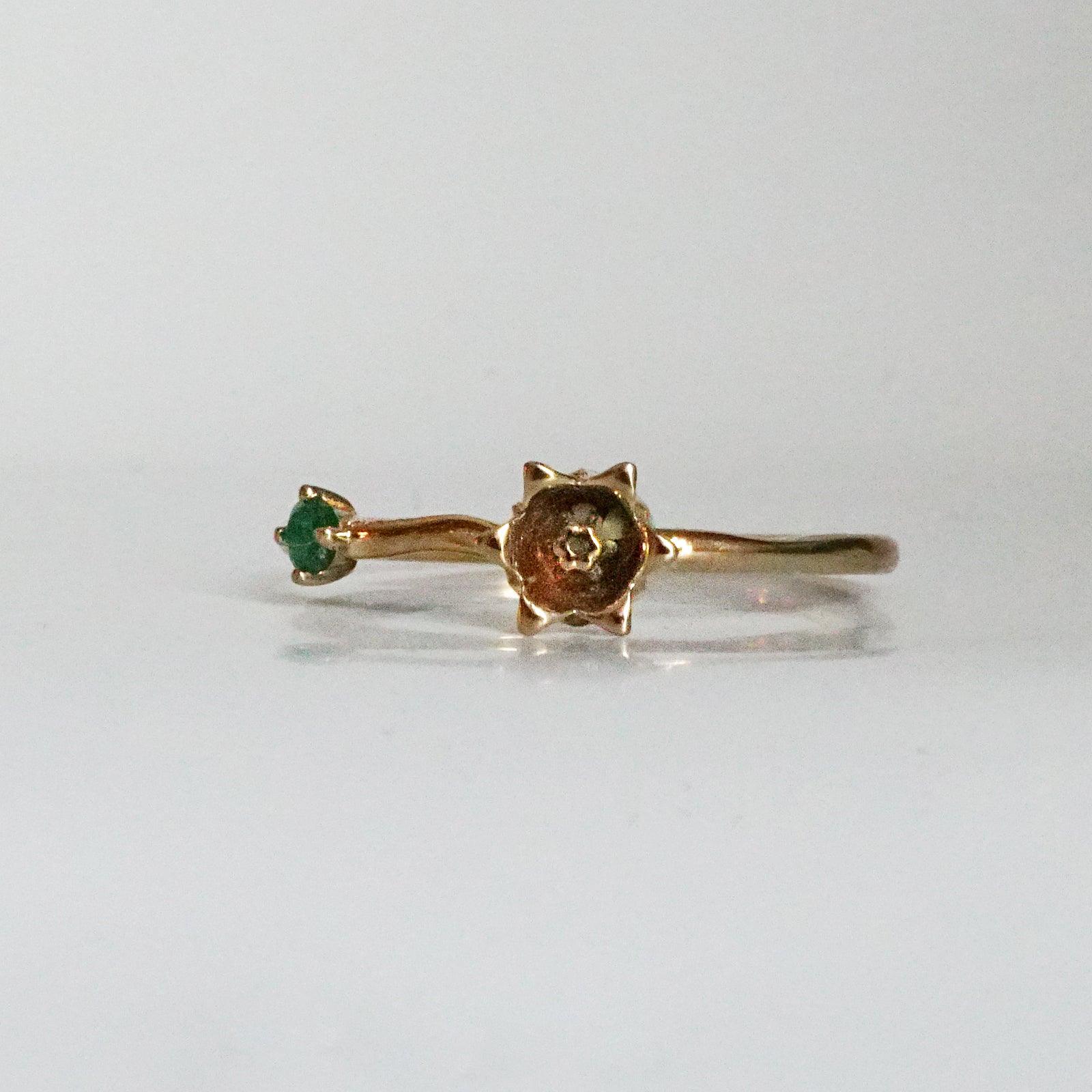Disney Tiana Inspired Diamond & Green Amethyst Ring in 14K White Gold 2  9/10 CTTW | Enchanted Disney Fine Jewelry