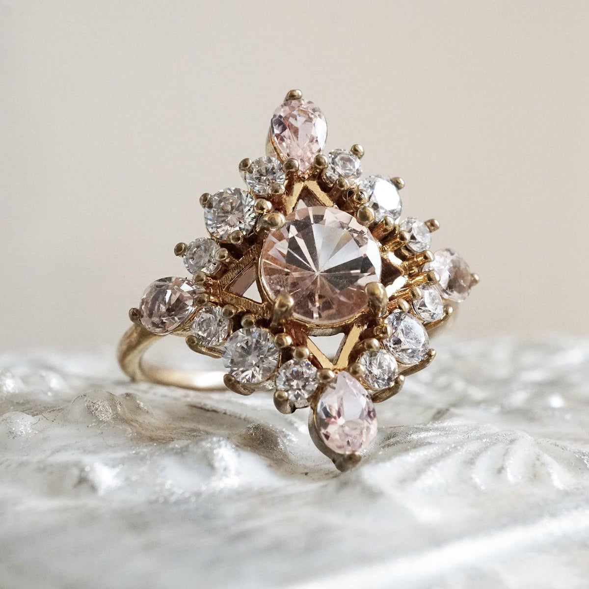 Middleton Morganite Diamond Ring - Tippy Taste Jewelry