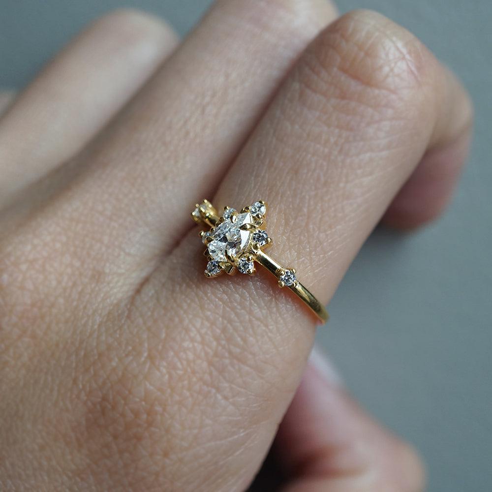 14K Mini Crush Diamond Ring, 0.38ct (Natural or Moissanite)