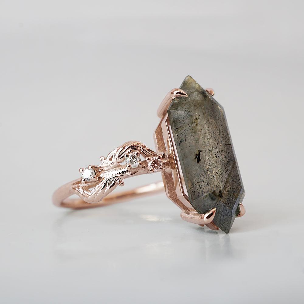 Moody Labradorite Ring in 14K and 18K Gold - Tippy Taste Jewelry