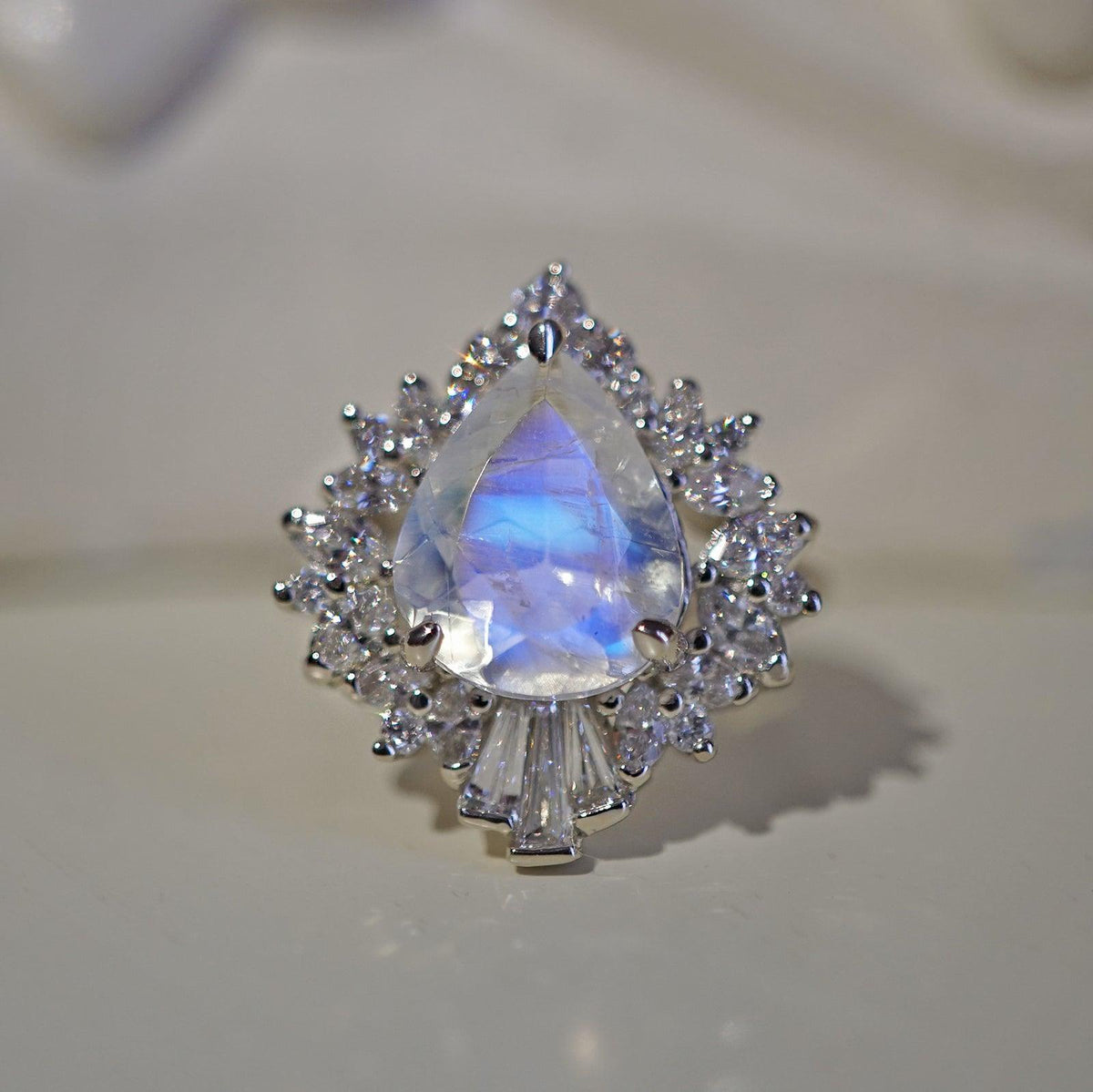 Hall Of Mirrors Moonstone Diamond Ring in 14K and 18K Gold - Tippy Taste Jewelry