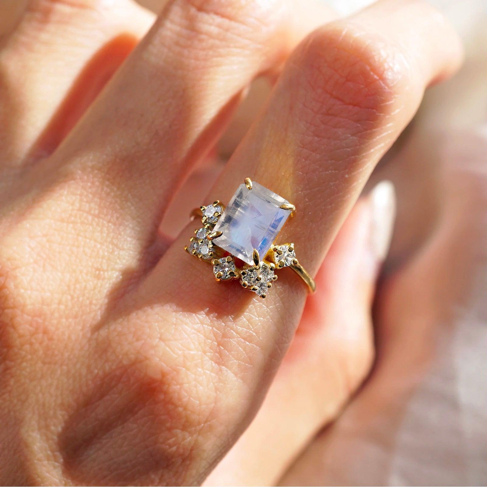 Bordeaux Moonstone Ring - Tippy Taste Jewelry