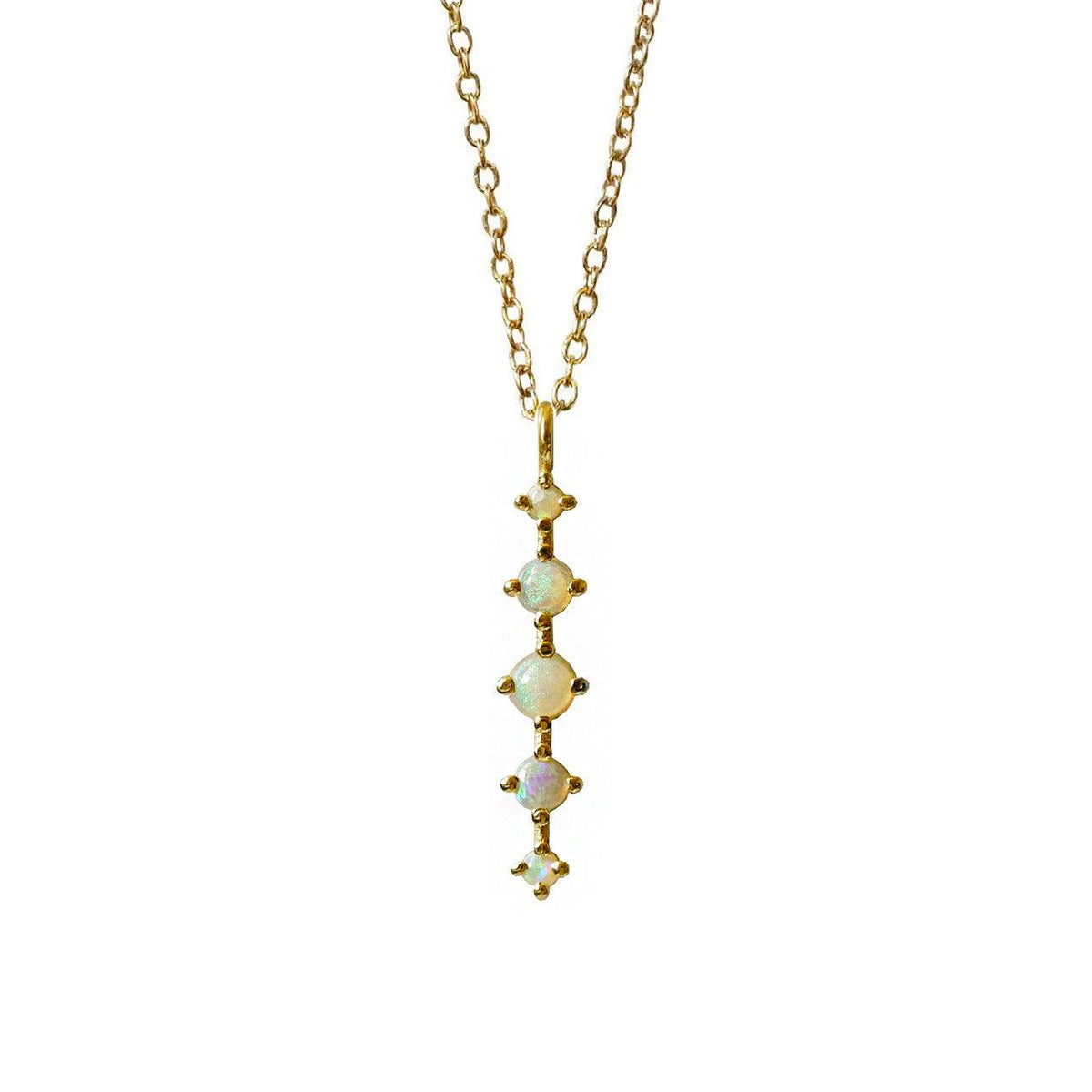 14K Opal Waterfall Necklace - Tippy Taste Jewelry