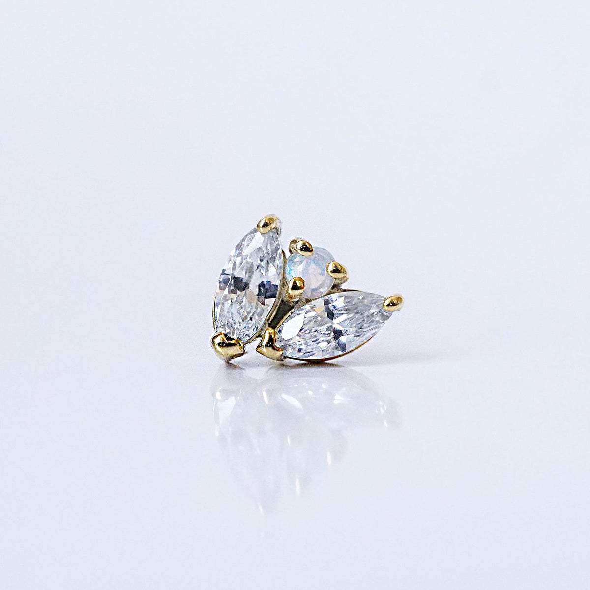14K Opal Fairy Wing Studs - Tippy Taste Jewelry