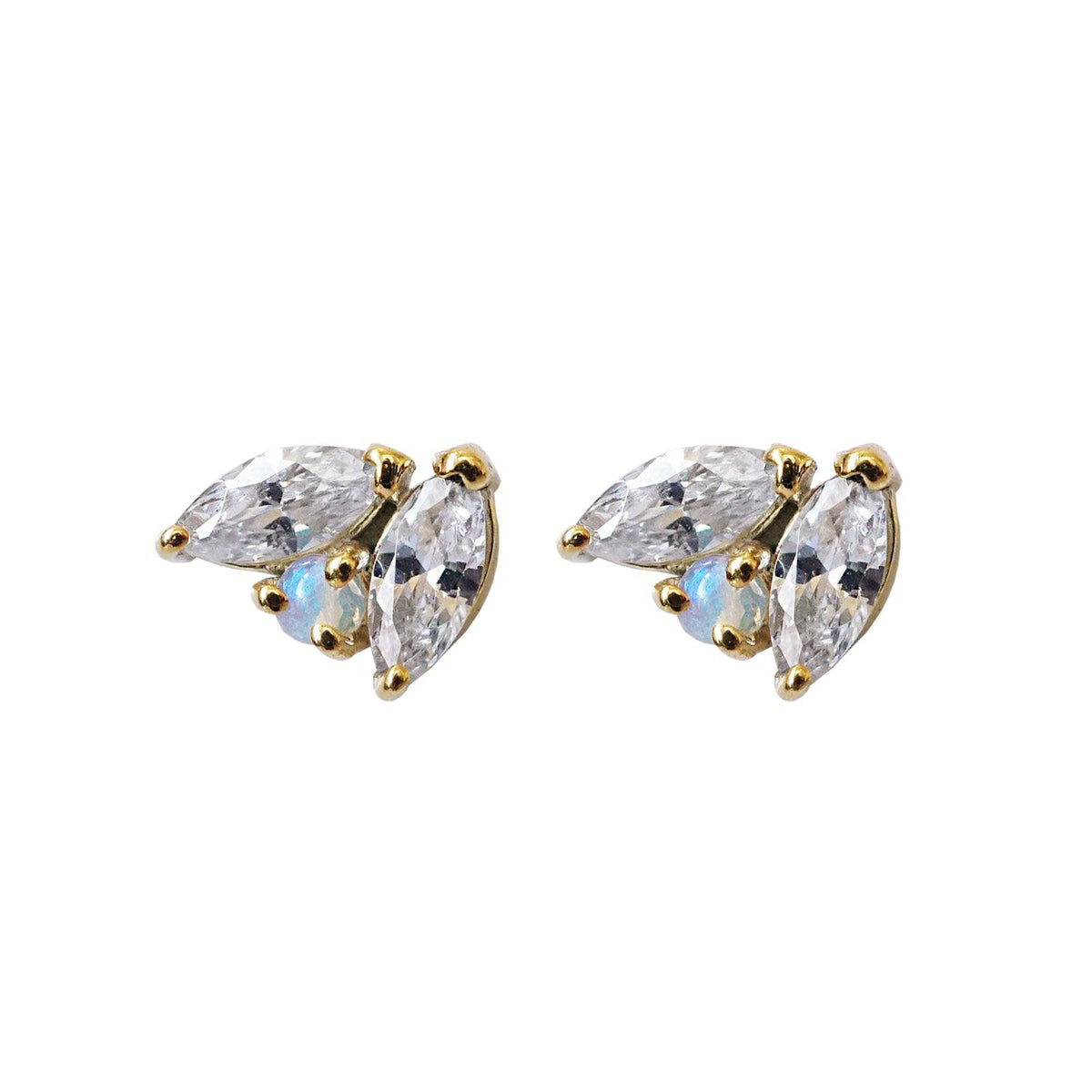 14K Opal Fairy Wing Studs - Tippy Taste Jewelry