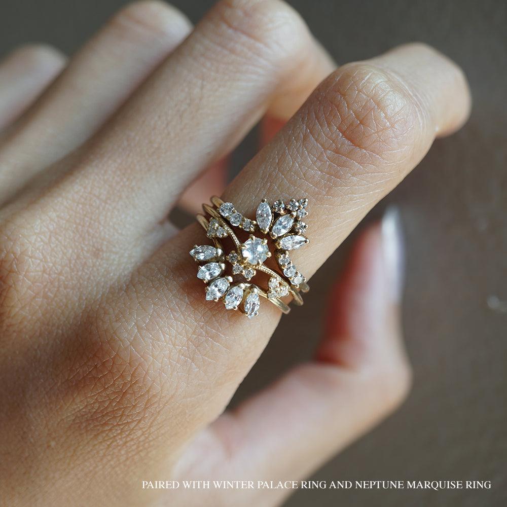 14K Fairy Salt & Pepper Diamond Ring - Tippy Taste Jewelry