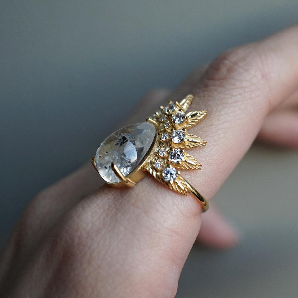 Athena Dendrite Agate Diamond Ring