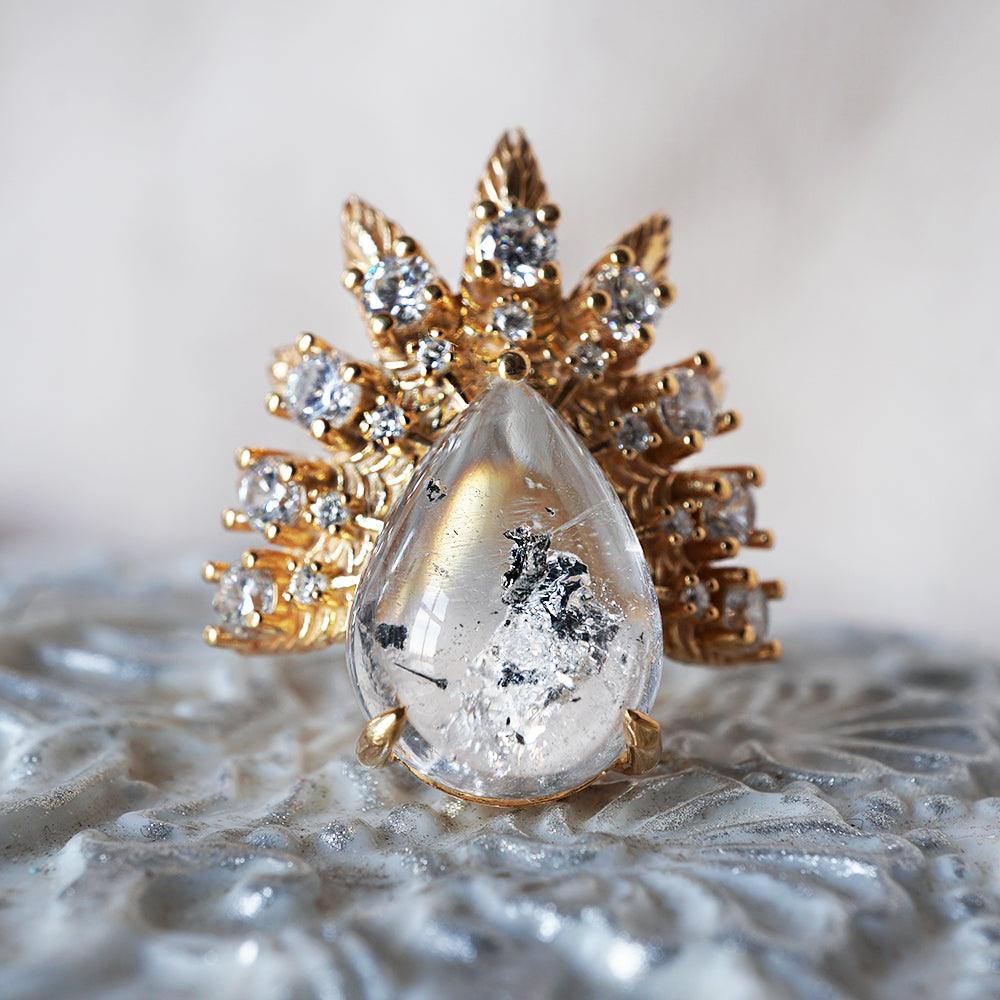 Athena Dendrite Agate Diamond Ring
