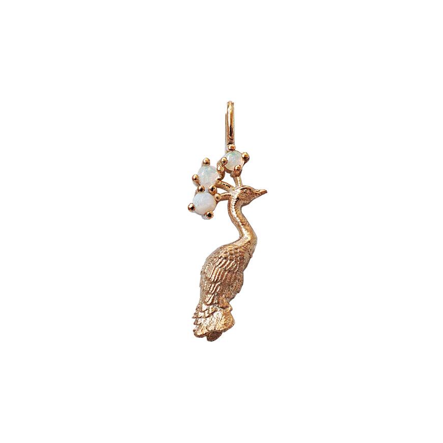 14K Opal Peacock Necklace - Tippy Taste Jewelry