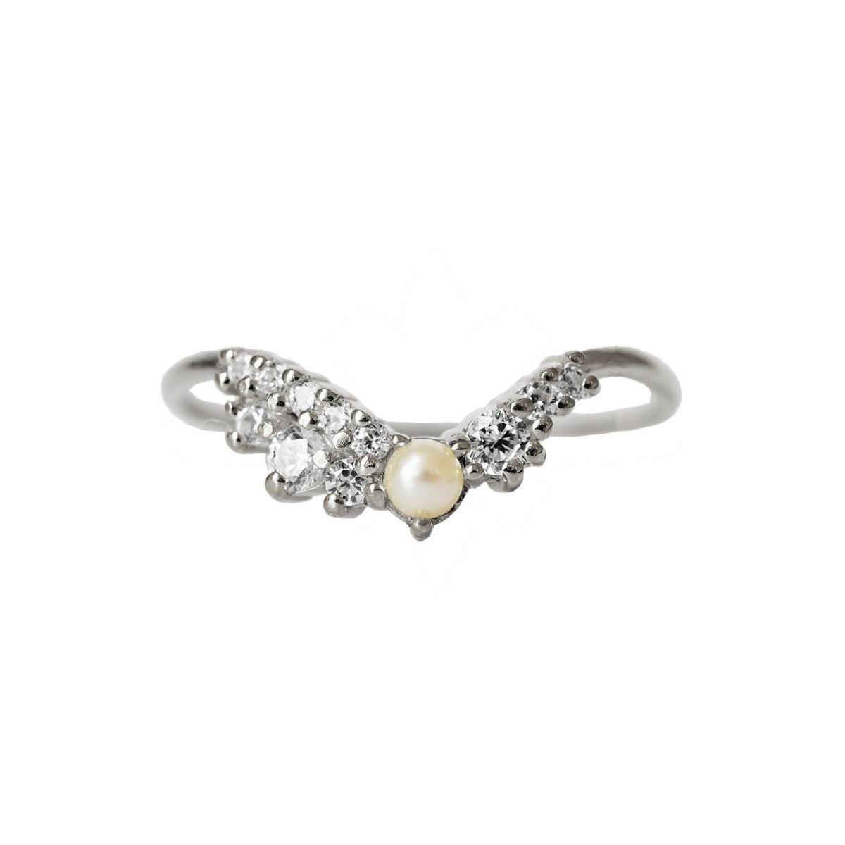 14K Pearl Oyster Curve Ring - Tippy Taste Jewelry