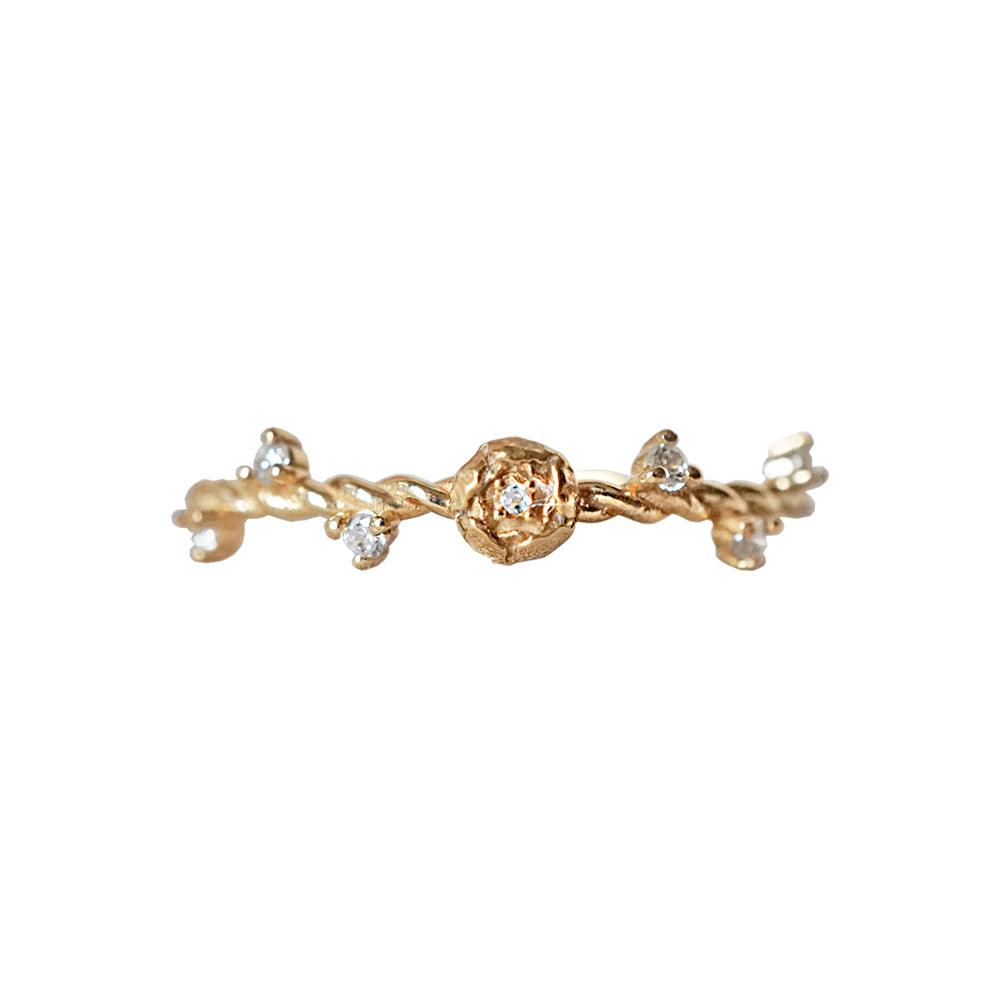 14K Mini Peony Twisted Ring - Tippy Taste Jewelry
