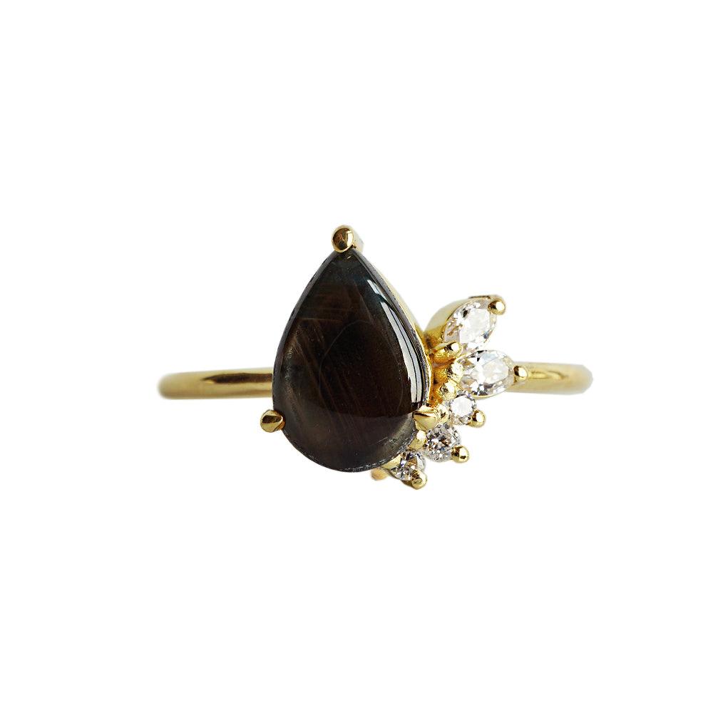 Stella Black Star Sapphire Ring - Tippy Taste Jewelry