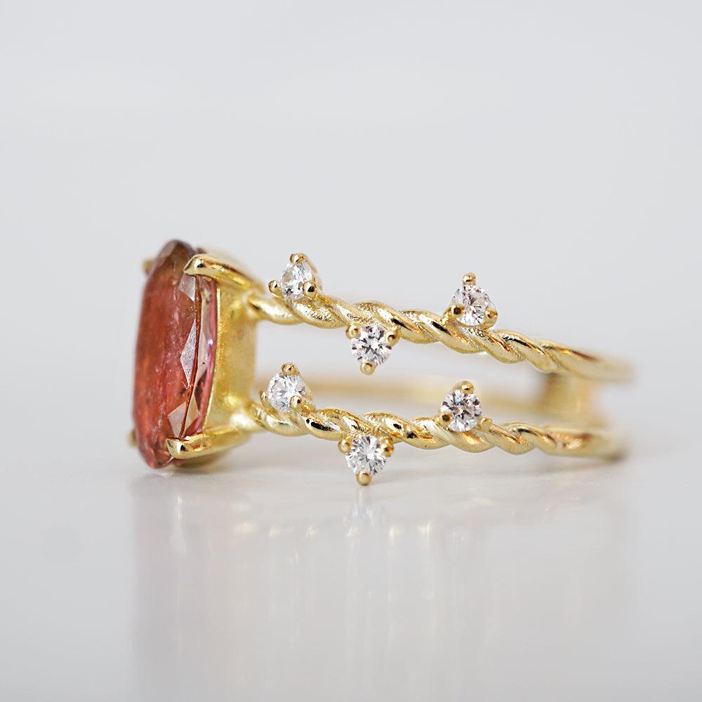 One Of A Kind: 14K Watermelon Tourmaline Candy Ring