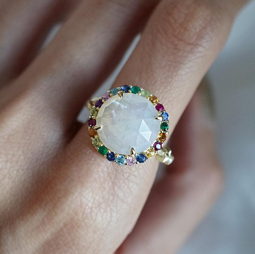 Rainbow Star Pearl Ring in 14K and 18K Gold