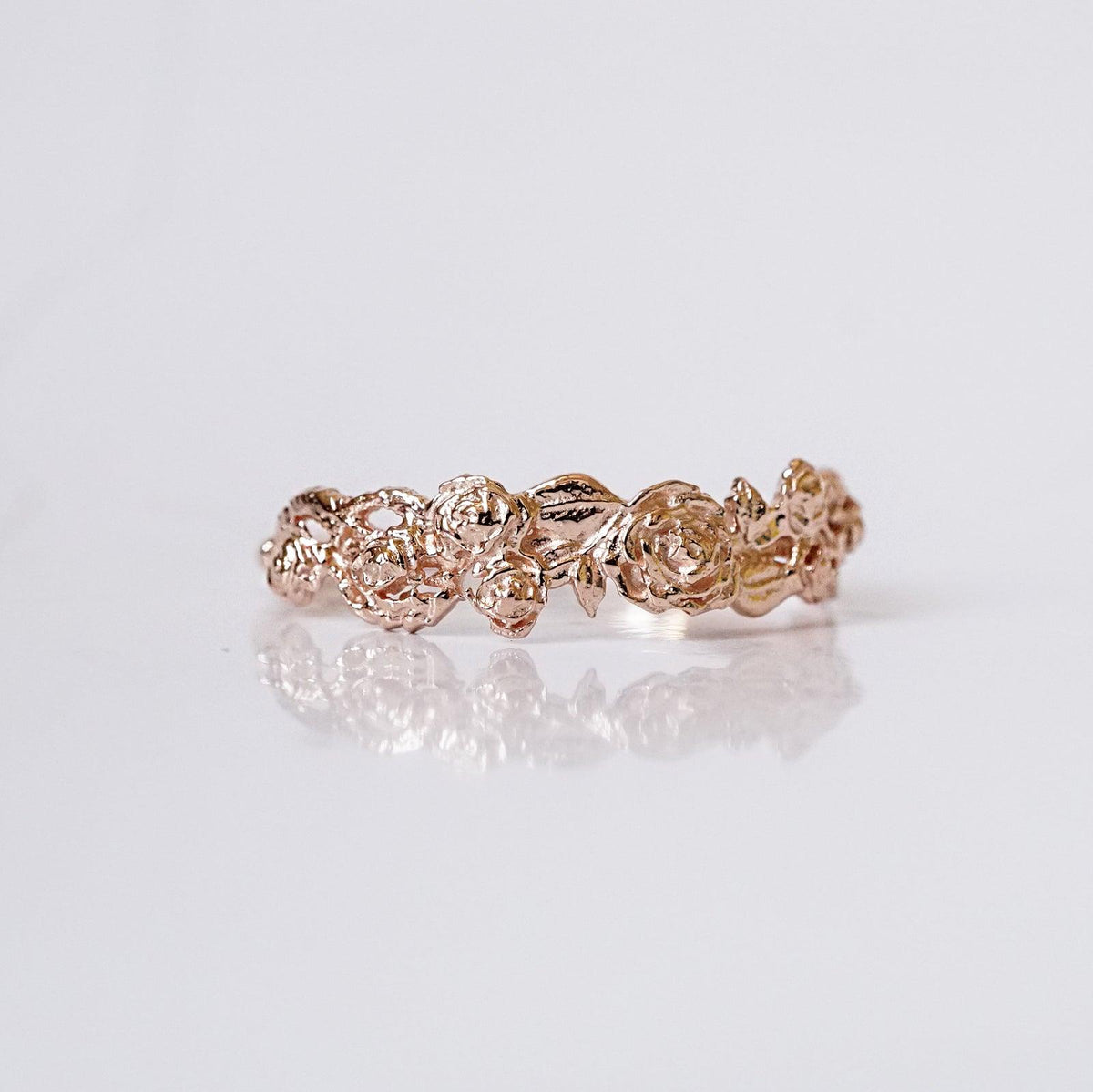 Rose Ring Band in 14K and 18K Gold - Tippy Taste Jewelry