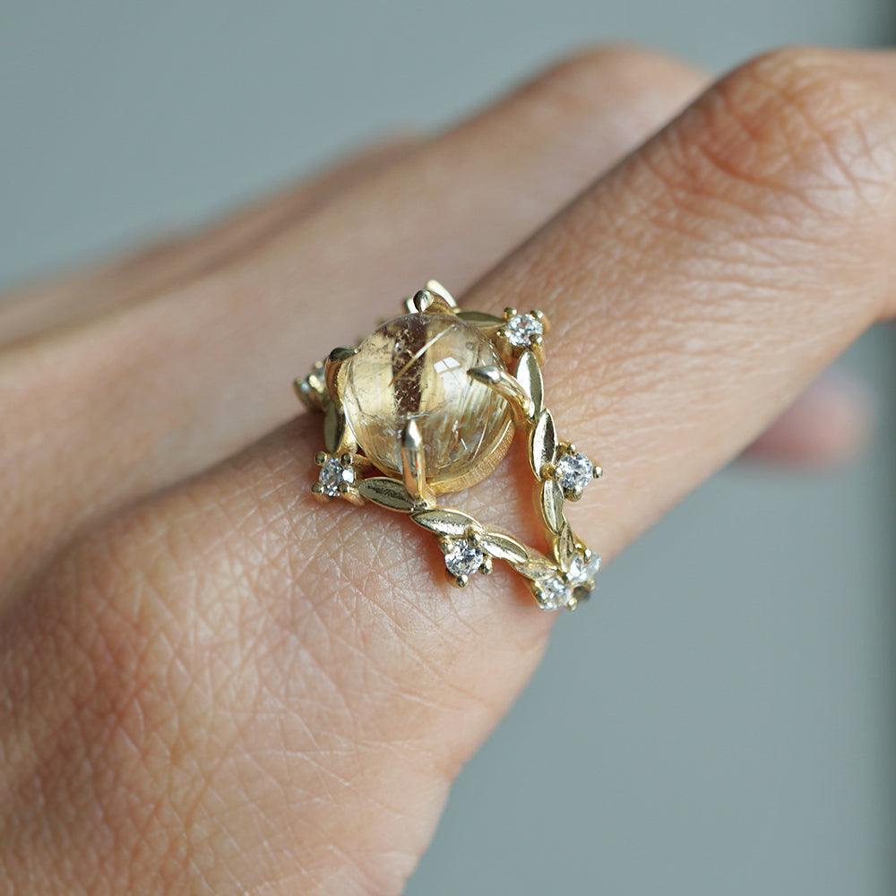 14K Rutilated Quartz Venezia Ring - Tippy Taste Jewelry