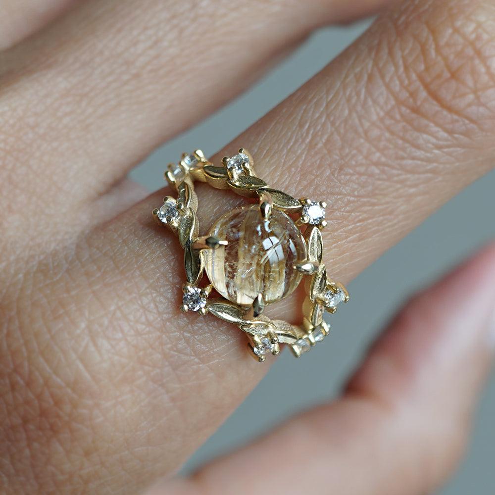 14K Rutilated Quartz Venezia Ring - Tippy Taste Jewelry