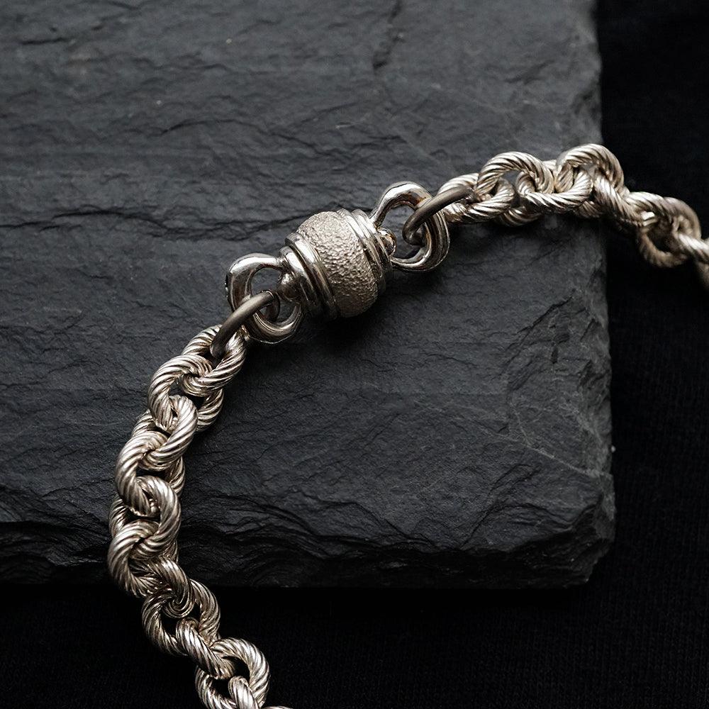 vintage Silver 800　Twist　bracelet France Sterling Silver Sailor Cable Twist Bracelet – Nautical Rope Design