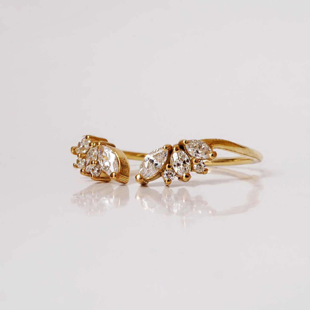14K Siren Wing Marquise Ring - Tippy Taste Jewelry