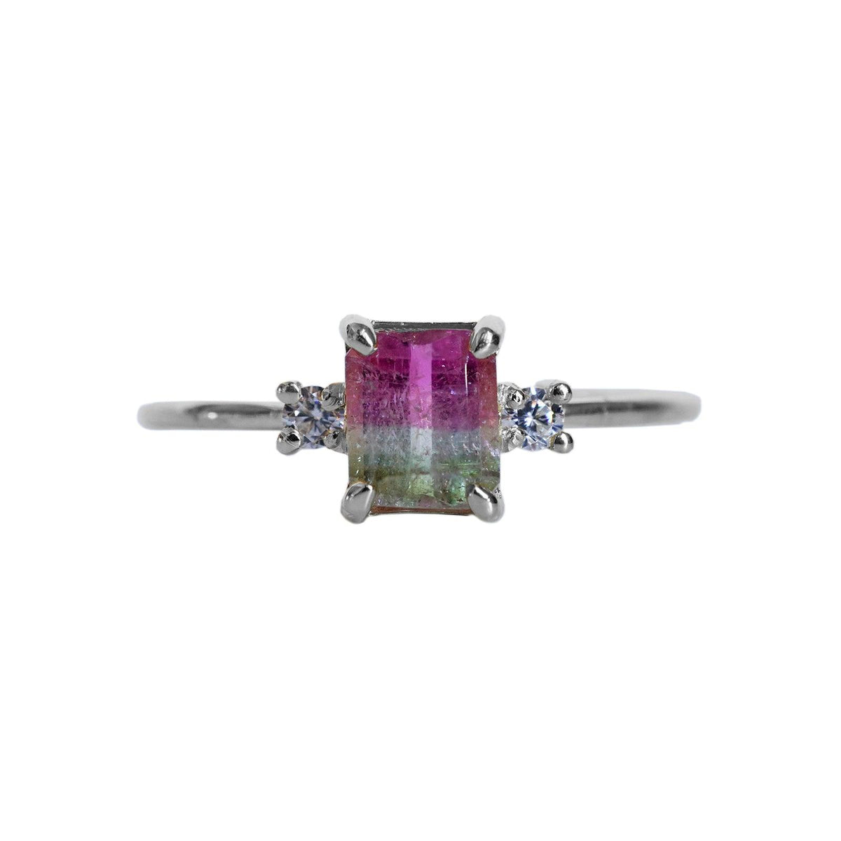 Limited Edition: Cinderella Watermelon Tourmaline Diamond Ring - Tippy Taste Jewelry