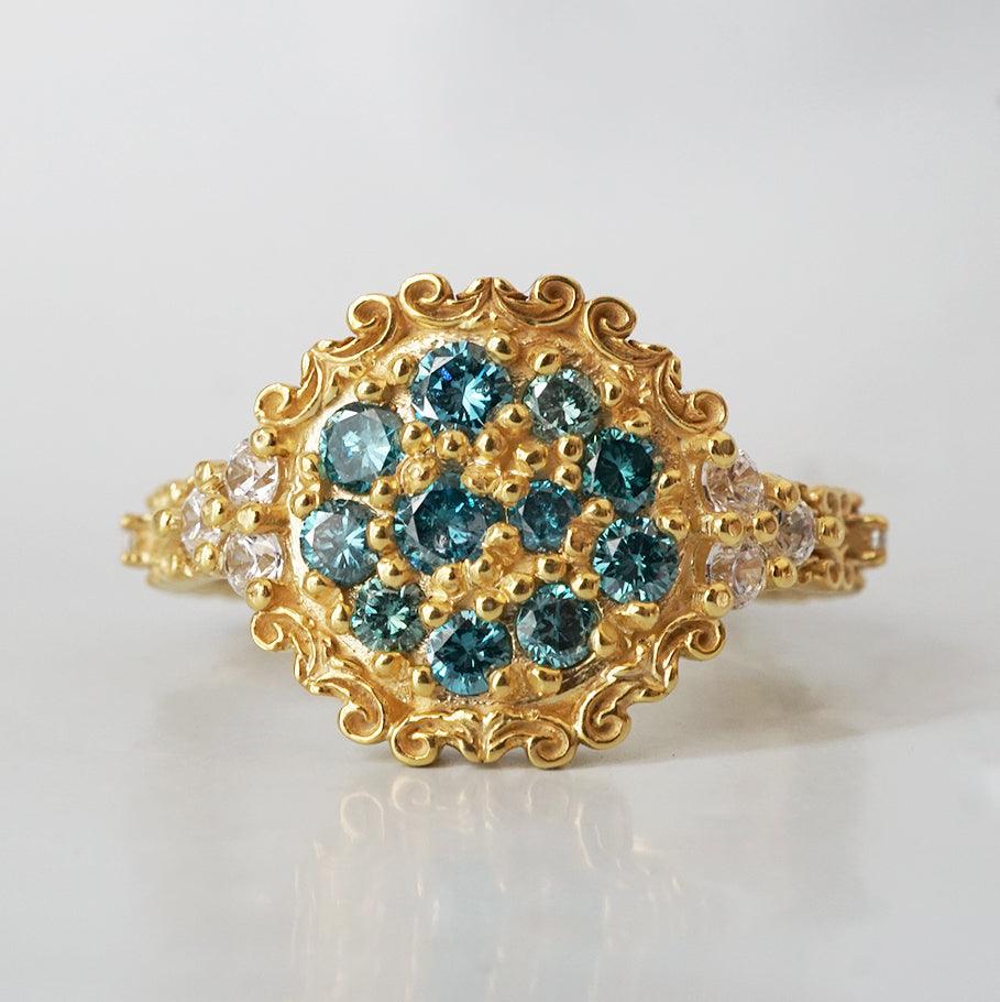Limited Edition: Apollonian Blue Diamond Ring in 14K and 18K Gold - Tippy Taste Jewelry